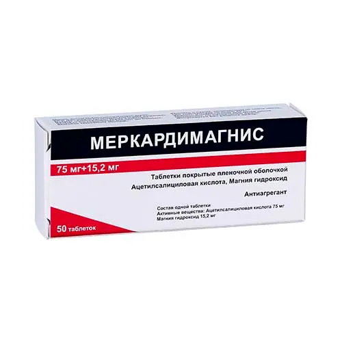Кардиомагнис таб. п/о 75мг+15.2мг №50