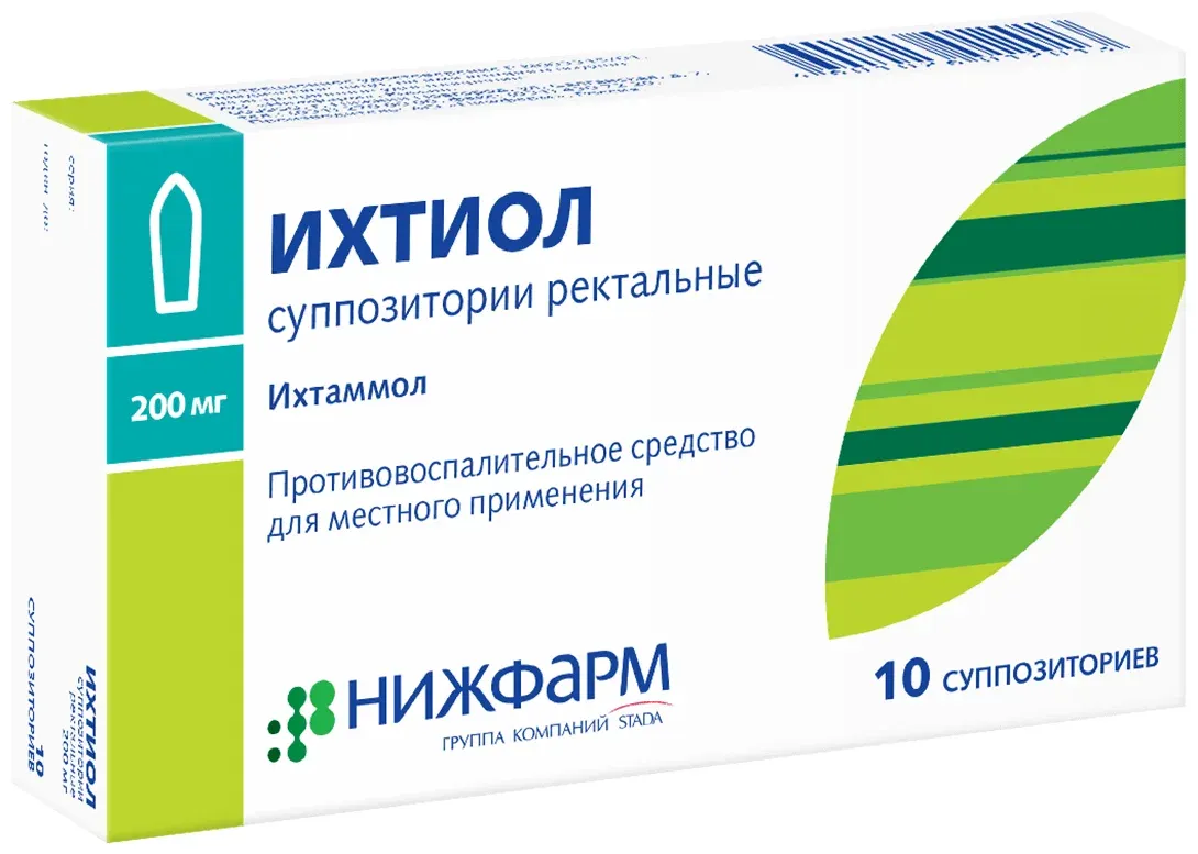Ихтиол супп. рект. 200мг №10