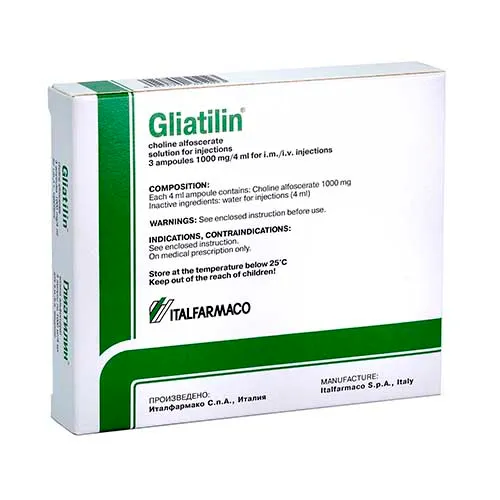 Глиатилин р-р. д/ин. 1000мг/4мл №3