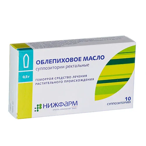 Облепиховое масло супп. рект. 0,5мг №10