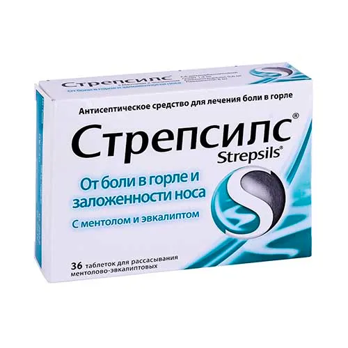 Стрепсилс с ментолом и эквалиптом №36